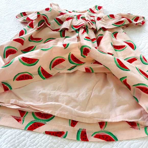 Janie and Jack watermelon summer dress ruffle cold shoulder size 2t - Picture 6 of 11